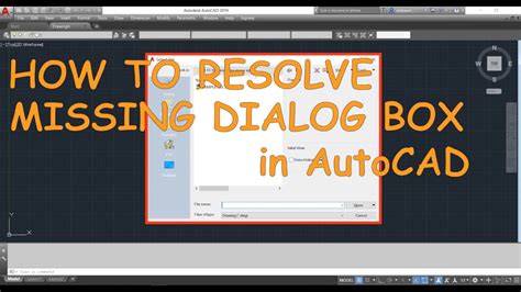 autocad electrical open file dialog box disappears|dialog box missing.